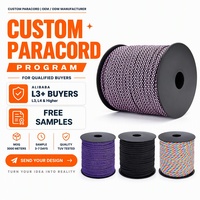 Cordon Paracord 550 en Gros, Personnalisable (Couleur et Longueur), Motif Diamant 4mm, Corde de Parachute, Fourniture OEM pour la Fabrication d'Équipements