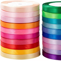 Ruban de satin uni Byron Factory en gros, plusieurs tailles colorées, pour emballage de fleurs de mariage, décoration de gâteaux, bricolage fait main