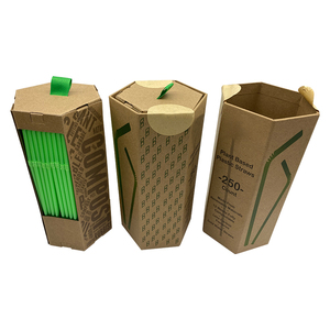 Contenant en papier Kraft lavable, 500 ml, conteneur en papier Kraft personnalisé, hexagone de qualité alimentaire, <span class=keywords><strong>Tube</strong></span> en papier vide pour la paille - Product Image 5