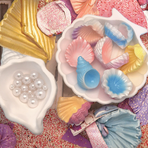 Cute Pearl Shell Painting Resin Artistic Painted Micro Ornament 100pcs Home Decor Fairy Garden <b>Miniatures</b> Doll House Furniture - Product Image 2