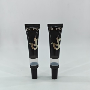 หลอดบรรจุภัณฑ์เครื่องสำอางพลาสติกแบบมีฝาปิดสีดำพร้อมหลอดหยดสำหรับบรรจุเซรั่มและน้ำมันหอมระเหย  ลดราคาพิเศษ - Product Image 1