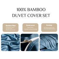 Ensemble de literie en viscose de bambou d'une qualité durable, écologique, luxueux, léger, respirant, lisse, housse de couette taille simple