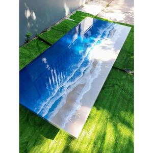 Table à manger en bois avec résine époxy, éclairage LED intégré et pieds réglables, directement de l'usine, disponible à prix réduit - Product Image 5