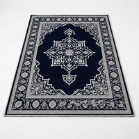 Tapis en velours polyester GHT Bohemian Square à poils ras, épaisseur moyenne, pour salon, canapé, chevet, couloir, salle de bain ; Idéal pour adolescents, livraison directe