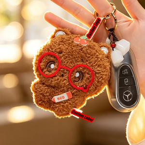 Portachiavi Personalizzabile con Animali Carini, Orsacchiotto Kawaii <span class=keywords><strong>in</strong></span> Peluche, Giocattoli <span class=keywords><strong>in</strong></span> Cotone PP e Tessuto Super Morbido - Product Image 2