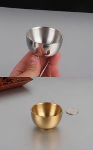 304 Stainless Steel Small Wine Glass Mini <b>Tea</b> Coffee Cups Double Wall Anti-scalding <b>Mugs</b> - Product Image 5
