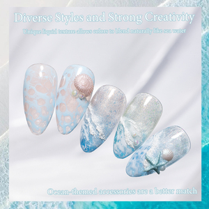 وصل حديثًا Vinimay بموجات بحرية تزهر الحبر سائل تدرج للأظافر على شكل جل تجريدي مزهر لتزيين الأظافر - Product Image 3