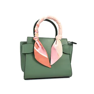 Ladies Silk Khăn Trang Trí Vai Túi Nhỏ Vuông Tote Túi Zipper Túi Xách Tay Túi Cánh