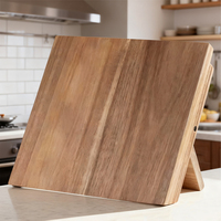 Porte-couteaux magnétique universel pliable en bois d'acacia Bloc et support de couteaux de qualité supérieure