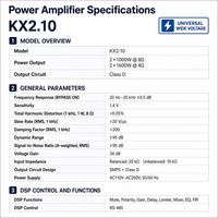 Module amplificateur DSP de classe D 2 canaux KX2.10 1000W 1600W, amplificateur professionnel avec égaliseur FIR, limiteur et RS485 pour enceinte PA active