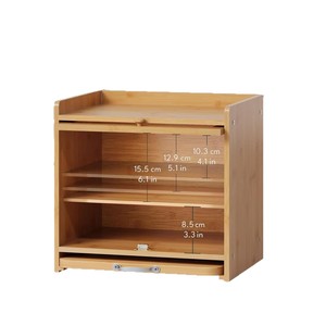 Boîte à pain en bambou transparente à double couche avec tiroir, rangement de cuisine pour pain, sushi, desserts - Product Image 5