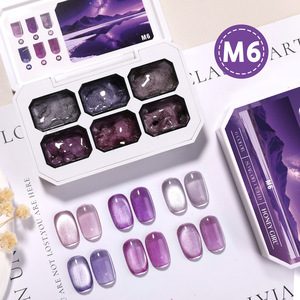Esmalte de uñas en gel efecto ojo de gato, 6 colores sólidos, recién llegado, blanco, con alta pigmentación, larga duración, magnético, para salón o uso personal. - Product Image 6