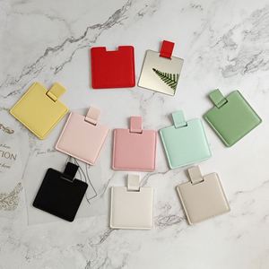 Ultra-Thin Compact Pocket <b>Mirror</b> Travel <b>Mirror</b> 6x6cm Mini Handheld Stainless Steel Unbreakable <b>Mirrors</b> with PU Leather Case - Product Image 1
