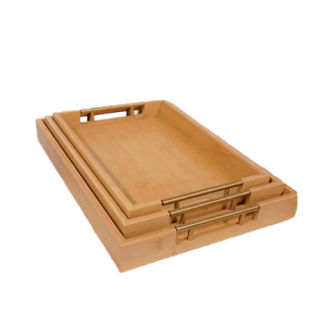 Plateau de service en bois moderne et écologique, organisateur de table basse créatif, support d'accessoires d'hôtel exquis, bleu – Vente chaude - Product Image 1
