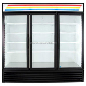 Puertas de vidrio verticales de una sola temperatura comercial Congelador Vitrina Pantalla Refrigerador Refrigeración Tipo de clima Equipo - Product Image 2