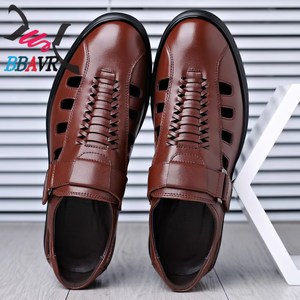 Large Size Walking Style High Quality Hollow Breathable Black Leather Shoes - Product Image 4
