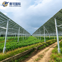 Support de fixation photovoltaïque à hauteur réglable pour ferme agrivoltaïque industrielle, pour la production d'énergie solaire sur terres agricoles