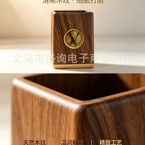 Walnut Solid Wood <b>Pen</b> Holder Desk Storage <b>Box</b> Makeup Brush Organizer Office Desktop Accessory Creative Gift - Product Image 2