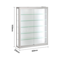 Vitrine Full Vision Vitrine en verre trempé Verrouillable Hot Design Vitrine murale en verre pour magasin