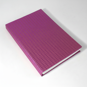 Cuaderno de Papel de Algodón Reciclado Hecho a Mano, Cubierta con Relieve de Cuadros, Sin Ácido, Color Rosa Metálico, Material de Papelería, Diario - Product Image 1