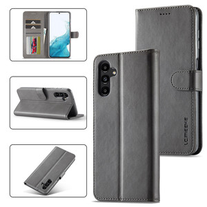 LC.imeeke กระเป๋าสตางค์พร้อมหัวเข็มขัดสําหรับSamsung Galaxy A34 5Gพลิกแม่เหล็กฝาครอบโทรศัพท์ขาตั้ง