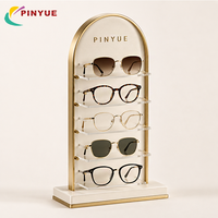 Présentoir à lunettes en métal avec logo personnalisé, 4 niveaux, pour comptoir, pour magasin d'optique, accessoires de merchandising visuel