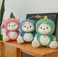 Prix de gros Personnage de dessin animé Point Ours Peluche Chapeau Réversible Surprise Animal Jouets en peluche