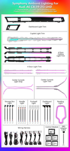 Cardoo หลอดไฟสร้างบรรยากาศควบคุมหน้าจอ OEM สำหรับ <span class=keywords><strong>A6</strong></span> 2019 + <span class=keywords><strong>Audi</strong></span> C8ฐานล้อสั้นสไตล์ยุโรป A7 C8ไฟภายในรถอัพเกรด - Product Image 5