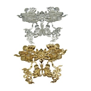 Horquilla con colgante de mariposa, chapado en cobre, oro y plata, estilo antiguo, accesorio para el cabello Hanfu, material para tocados. - Product Image 5