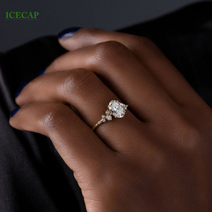 INS Style 18K <strong>Gold</strong> Plated 2 <strong>Carat</strong> Irregular Round Finger Ring S925 Silver Personalized Thick Curved Wave Ring - Product Image 1