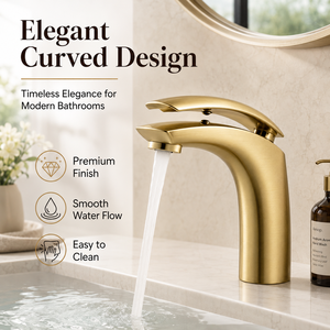 Robinet de lavabo moderne en laiton CUPC, NSF, à trou unique, doré, CZ395001, construction en laiton et résistant à la corrosion pour L - Product Image 3