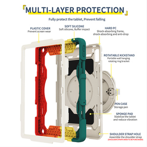 Para <span class=keywords><strong>Lenovo</strong></span> <span class=keywords><strong>Tab</strong></span> <span class=keywords><strong>M10</strong></span> 5G 10,6 TB-360ZU <span class=keywords><strong>Funda</strong></span> para tableta de cuerpo completo Hybrid 360 <span class=keywords><strong>Funda</strong></span> giratoria con correa para pata de cabra - Product Image 4