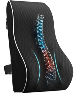 Cojín de espuma viscoelástica negra para la espalda, almohada para aliviar el dolor de espalda y la fatiga de conducción - Product Image 1