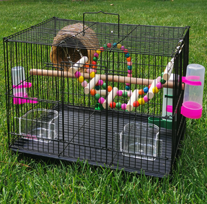 Groothandel Fabrikant Gewaagde Metalen Grote Kleine Opvouwbare Dragers Goedkope Papegaai Kooi Met Lade Feeder - Product Image 3