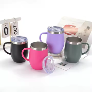 Biểu Tượng Tùy Chỉnh 12Oz Thân Thiện Với Môi Nhiệt Cách Điện Cốc Bằng Thép Không Gỉ Cốc Cà Phê Rượu Vang Bia Tumbler Với Xử Lý Nắp - Product Image 2