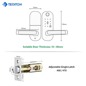 Tediton Kunci Pintu Pintar WIFI Aplikasi Tuya, Gagang Kunci Pintu Pintar Sidik Jari <span class=keywords><strong>Digital</strong></span> - Product Image 5