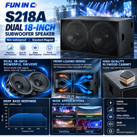 Haut-parleur PA à double subwoofer de 18 pouces, 1400W nominaux, 2800W de crête, 4 ohms, 98dB, en contreplaqué, avec port, pour scène, club, extérieur