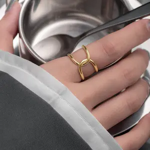 Großhandel S925 Sterling Silber Vintage Kette Kreuz Ring Persönlichkeit verstellbaren Ring für Frauen