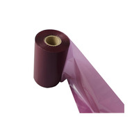 Nilon Taffeta Label cetak warna Amethyst tekstil mencuci Resin warna termal pita tinta