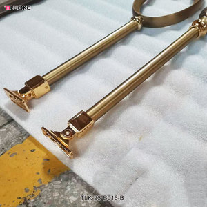 ราวบันได<span class=keywords><strong>ทอง</strong></span>เหลืองหล่อแบบทันสมัย ดีไซน์ติดตั้งบนพื้น ผิวสัมผัสทองเหลืองโบราณ ชิ้นส่วนสี<span class=keywords><strong>ทอง</strong></span> K ปรับความสูงได้ตามต้องการ - Product Image 6