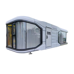 Cabina de cápsula espacial de acero impermeable de alto rendimiento Casas de contenedores con aislamiento térmico para tiendas de hoteles Salones emergentes - Product Image 1