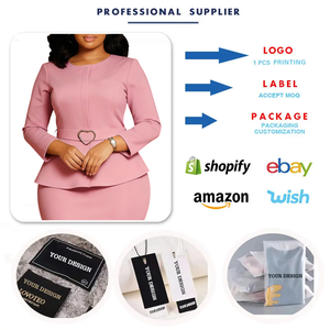 D599 vestidos de otoño a la moda para mujer, vestidos de oficina informales elegantes de manga larga con cuello redondo, vestido africano Formal para mujer, trabajo con cinturón - Product Image 3