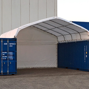 <span class=keywords><strong>Couverture</strong></span> de toit en forme de dôme pour structure de tissu de traction de conteneur d'expédition avec abri d'auvent traité sous pression de cadre en bois naturel - Product Image 1