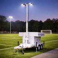 9m Hydraulischer Mast Solar-Lichtturm Anhänger-Betriebenes Tragbares LED-Beleuchtungssystem für Bau, Bergbau und Straßenbau