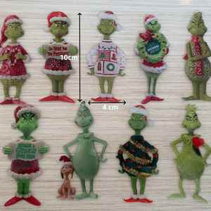 Décorations de Noël amusantes en gros, ornements suspendus en acrylique vert Grinch pour sapin de Noël, accessoires de décoration - Product Image 3