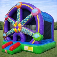 Château gonflable sur le thème de la grande roue 14x13 pieds, château gonflable commercial pour enfants, capacité maximale 220 lb pour location événementielle
