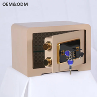 Coffre-fort numérique ignifuge de luxe beige avec lecteur d'empreintes digitales, anti-effraction, pour la sécurité à domicile, pour bijoux et documents importants