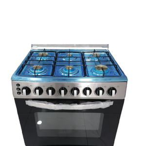 Cuisinière à gaz industrielle en acier inoxydable à 6 brûleurs avec four et grill, facile à nettoyer - Product Image 2