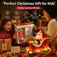 3-in-1 Weihnachtsmann-Schlitten DIY Malset Spardose Nachtlicht Kreatives Kinder-Bastelset Weihnachtsdekoration Geschenk Feiertags-Kunstspielzeug