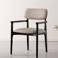 Chaise de salle à manger en bois de frêne au design moderne JP avec accoudoir en tissu pour table de cuisine à domicile ou utilisation dans un centre commercial.